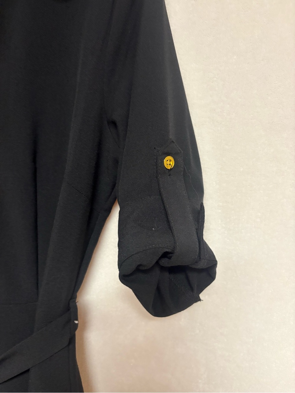 Sharagano Black Midi Dress with Gold Buttons - Picture 3 of 5